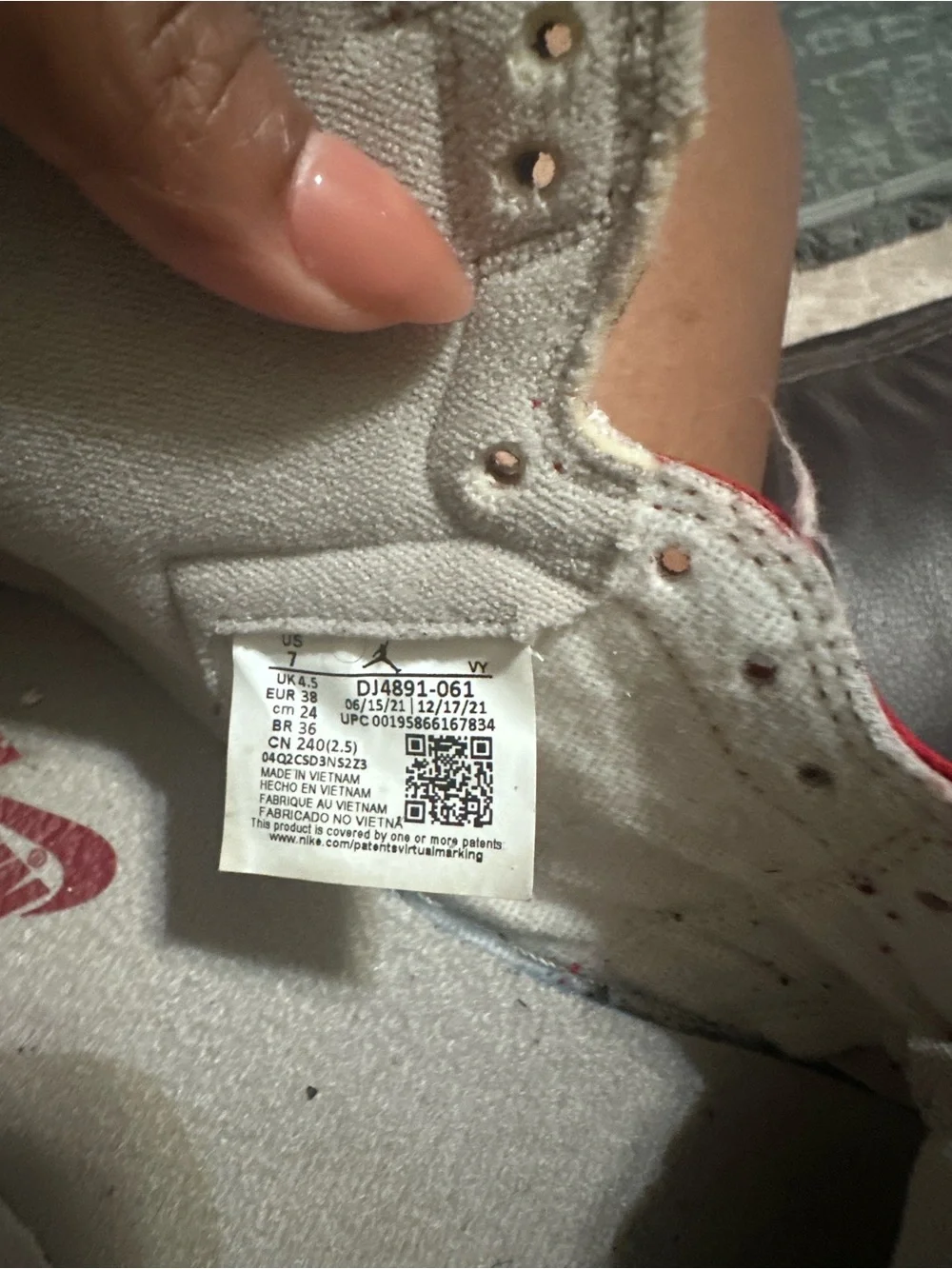 Nike White and Red High-Top Sneakers